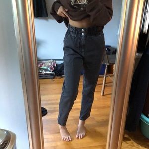 dark grey pacsun paper bag mom jeans